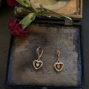 Vintage 10k heart dangle earrings